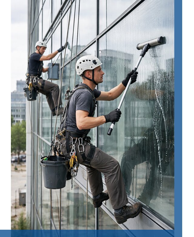 Мойка витражей альпинистами в Кирове от 712 р. под ключ|ВЫСОТНИК-Кро