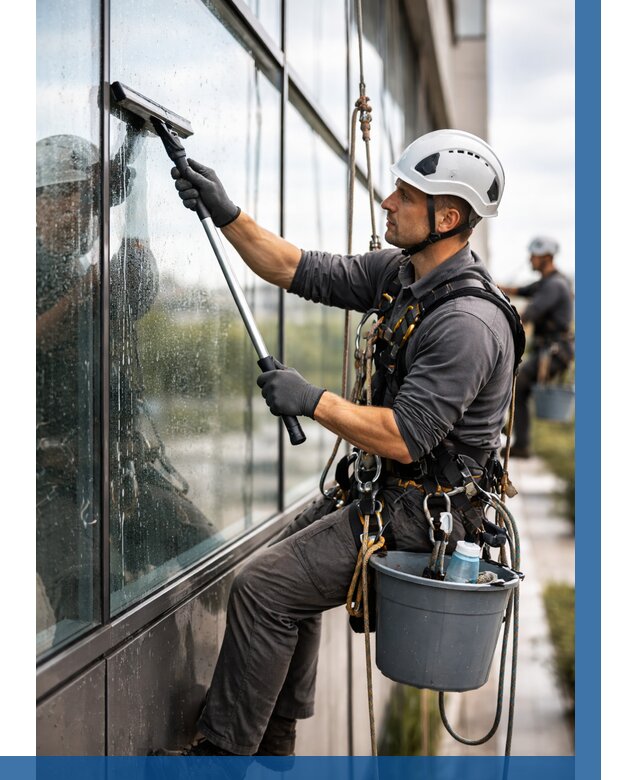 Мойка стеклянных фасадов в Кирове от 203 р. | ВЫСОТНИК-Кро