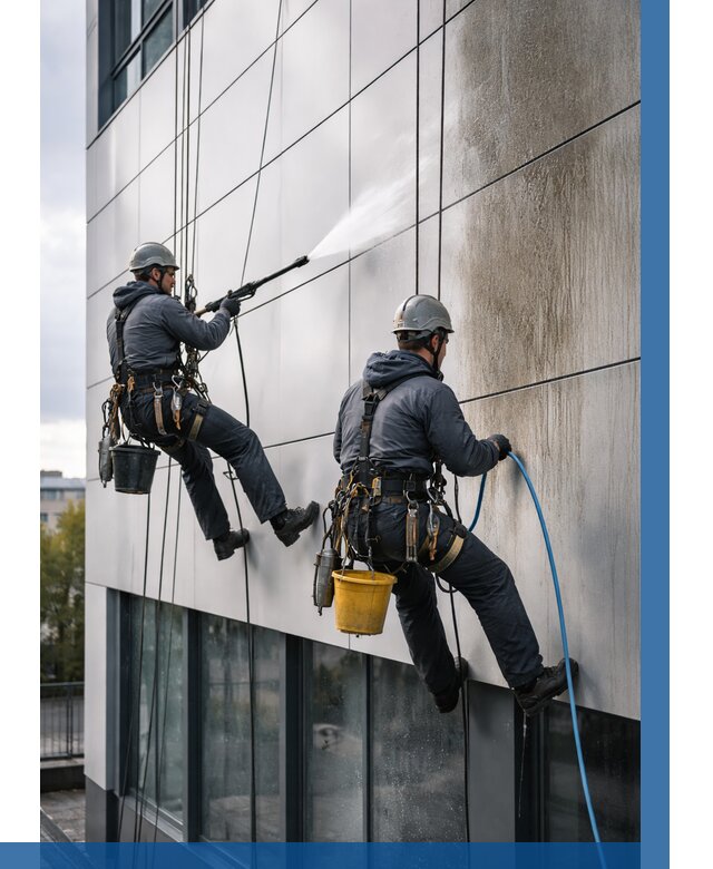 Мойка фасада из композита в Кирове по цене от 305 р. | ВЫСОТНИК-Кро