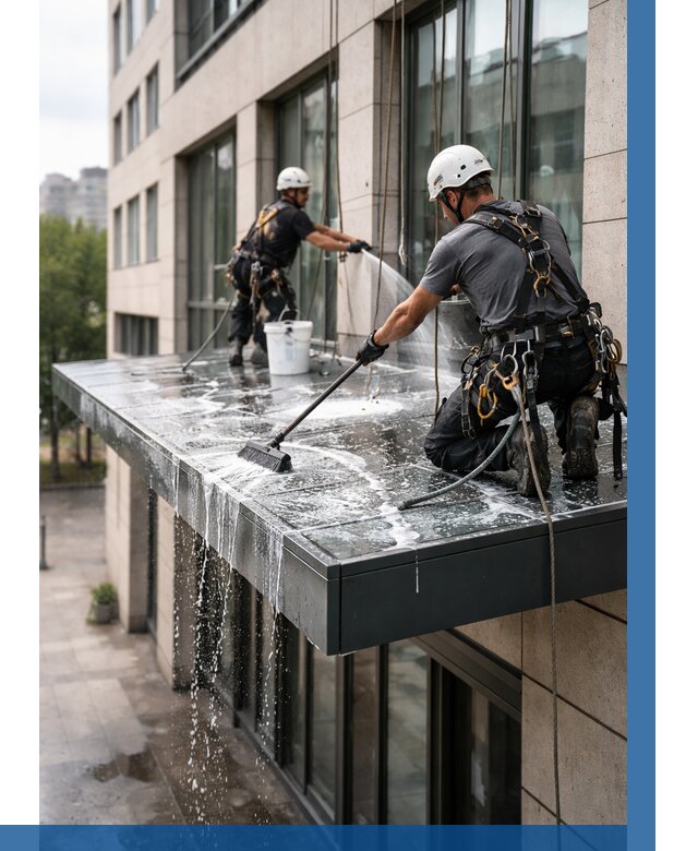 Мойка козырьков и навесов в Кирове от 3558 р. | ВЫСОТНИК-Кро