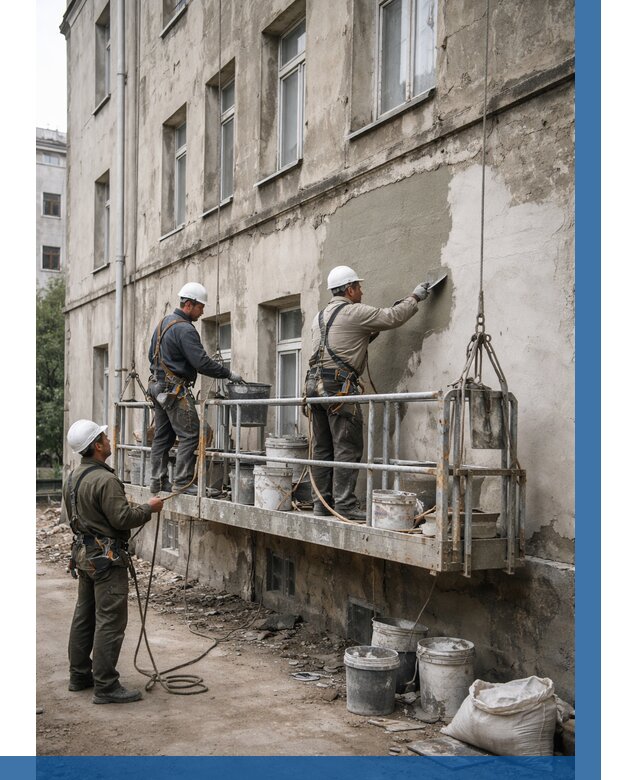 Капитальный ремонт фасада в Кирове от 4269 р. | ВЫСОТНИК-Кро