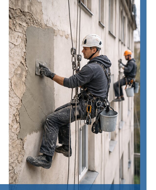 Восстановление штукатурки фасада в Кирове от 1220 р. | ВЫСОТНИК-Кро