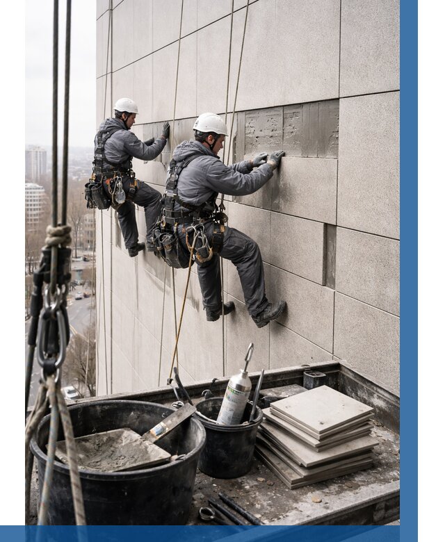 Ремонт фасада из керамогранита в Кирове от 2541 р. | ВЫСОТНИК-Кро