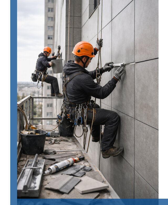 Профессиональный ремонт фасада из керамогранита в Кирове