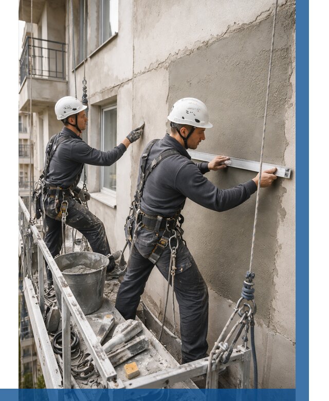 Штукатурка фасада на высоте в Кирове от 915 р. | ВЫСОТНИК-Кро