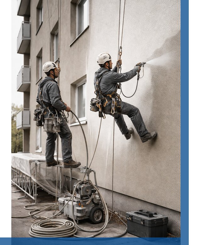 Безвоздушная покраска фасада в Кирове от 224 р/м² | ВЫСОТНИК-Кро