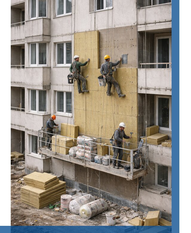 Утепление фасада минватой в Кирове от 1525 р. | ВЫСОТНИК-Кро