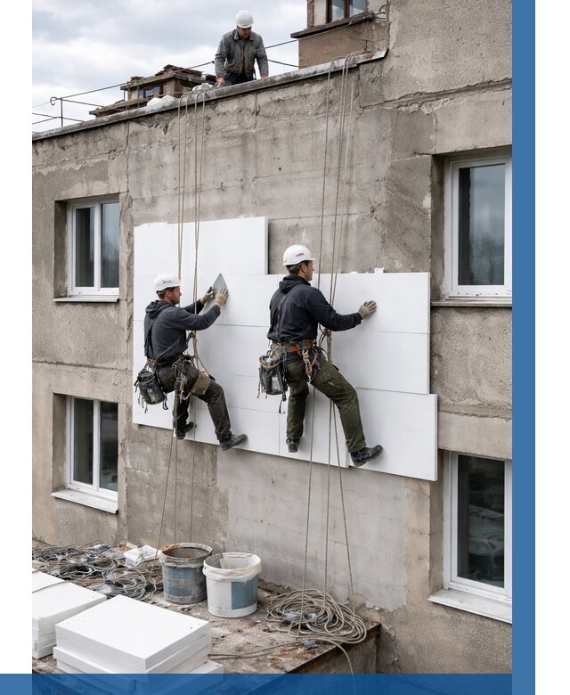 Утепление фасада пенополистиролом в Кирове от 1830 р. | ВЫСОТНИК-Кро