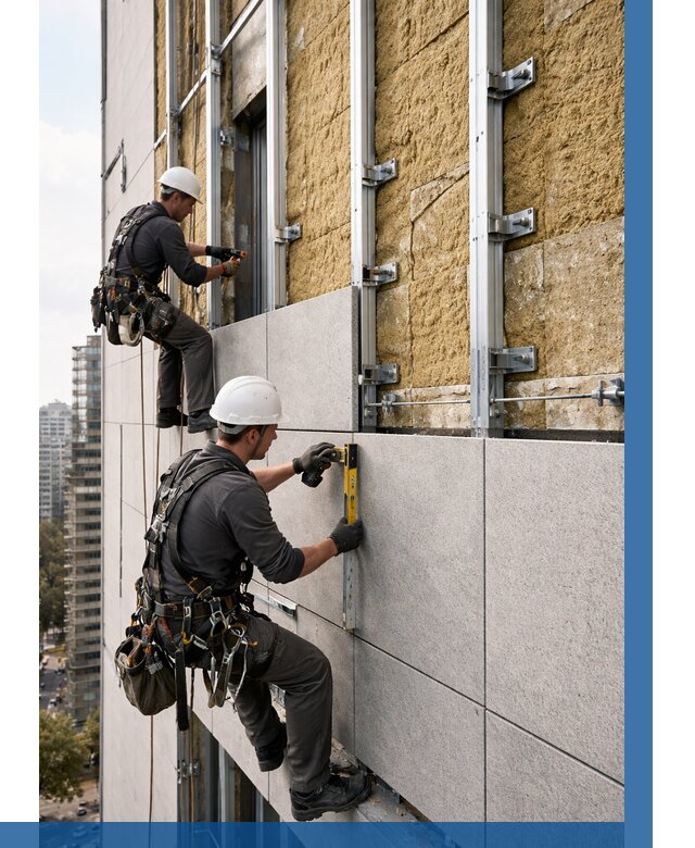 Монтаж вентилируемого фасада в Кирове от 3558 р. | ВЫСОТНИК-Кро