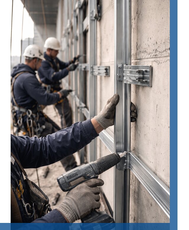 Монтаж подсистемы вентфасада в Кирове от 864 р. | ВЫСОТНИК-Кро