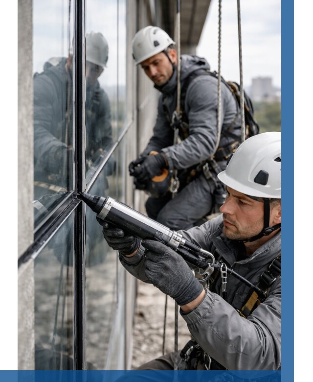 Герметизация витражных швов в Кирове от 661 р. | ВЫСОТНИК-Кро