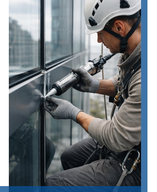 Герметизация стыков витража в Кирове от 1220 р. | ВЫСОТНИК-Кро