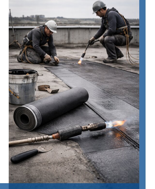 Ремонт рулонной кровли в Кирове от 661 р. | ВЫСОТНИК-Кро