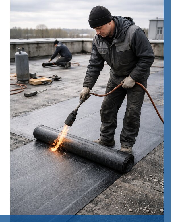 Ремонт наплавляемой кровли в Кирове от 712 р. | ВЫСОТНИК-Кро