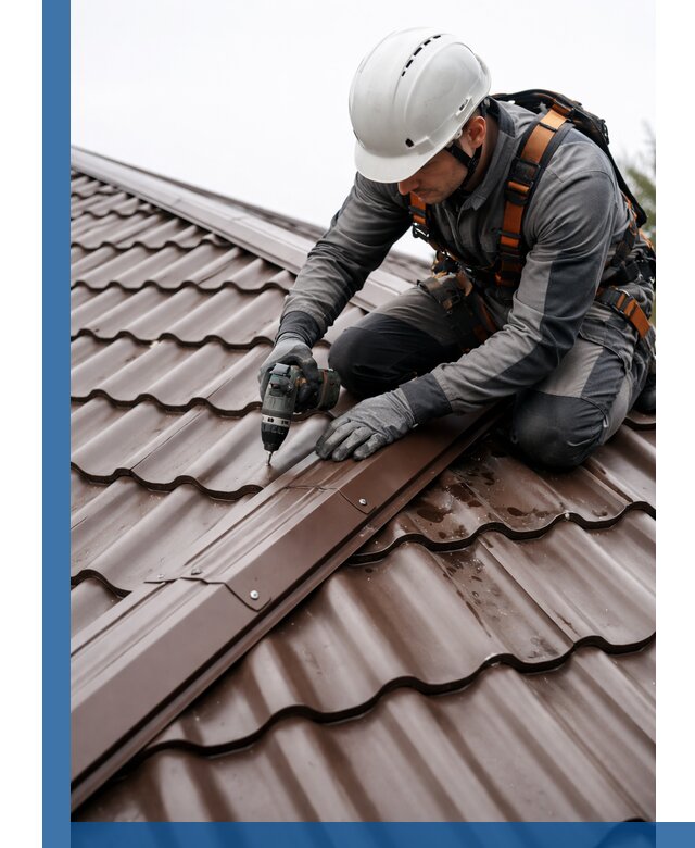 Ремонт металлочерепицы на крыше в Кирове профессионально