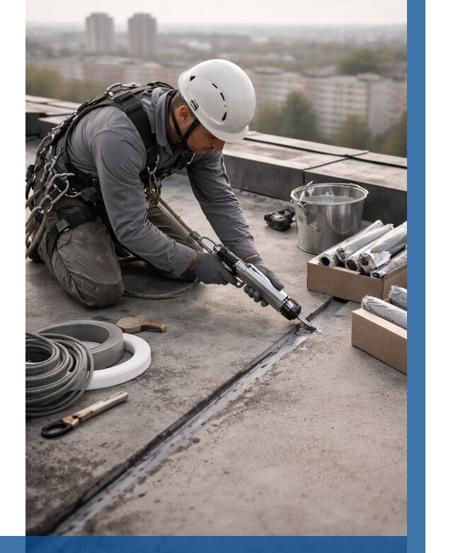 Герметизация швов кровли в Кирове от 457 р./м2 | ВЫСОТНИК-Кро