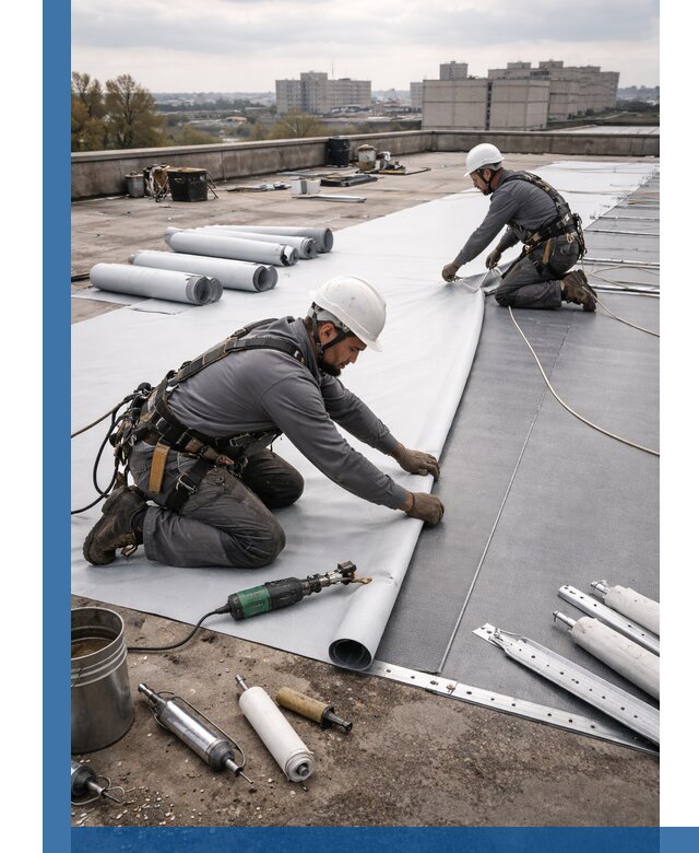 Монтаж мембранной кровли в Кирове для промышленных зданий