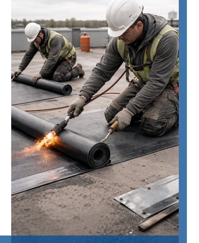 Монтаж наплавляемой кровли в Кирове от 864 р. — ВЫСОТНИК-Кро