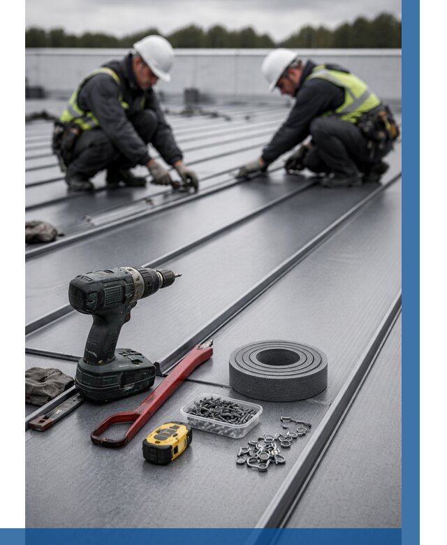 Монтаж фальцевой кровли в Кирове от 1830 р. | ВЫСОТНИК-Кро