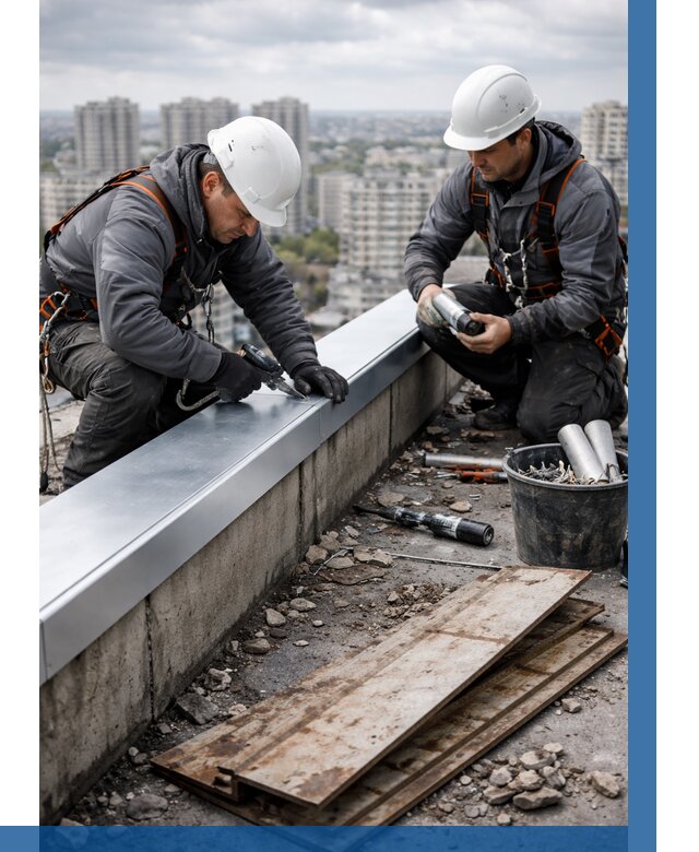 Замена парапетных крышек под ключ в Кирове от 1220 р. | ВЫСОТНИК-Кро