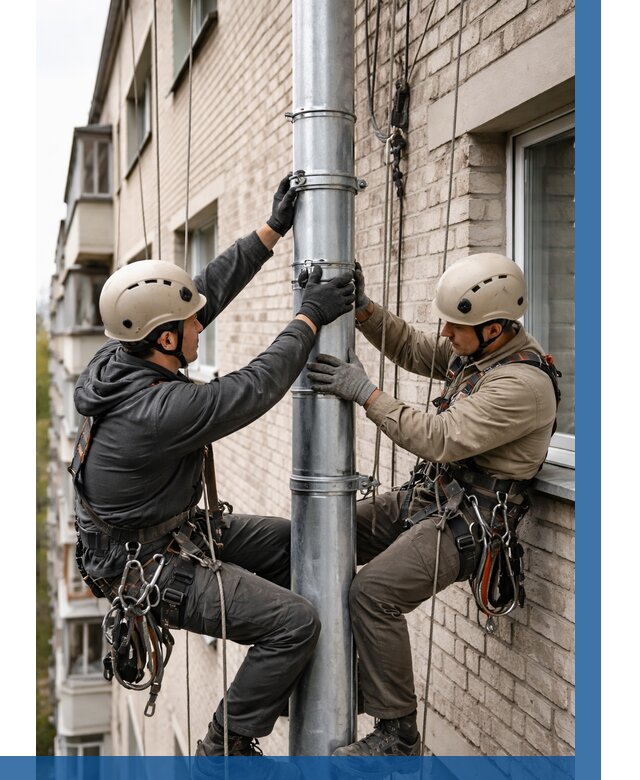 Замена водосточных труб в Кирове от 6607 р. | ВЫСОТНИК-Кро