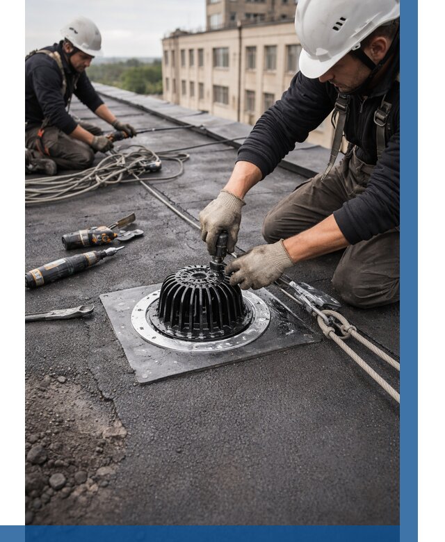 Установка водосточных воронок в Кирове цена от 3558 р. | ВЫСОТНИК-Кро