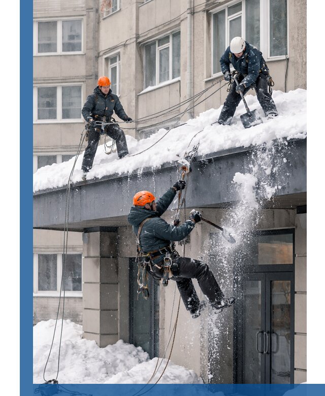 Безопасная очистка навесов от снега в Кирове круглогодично