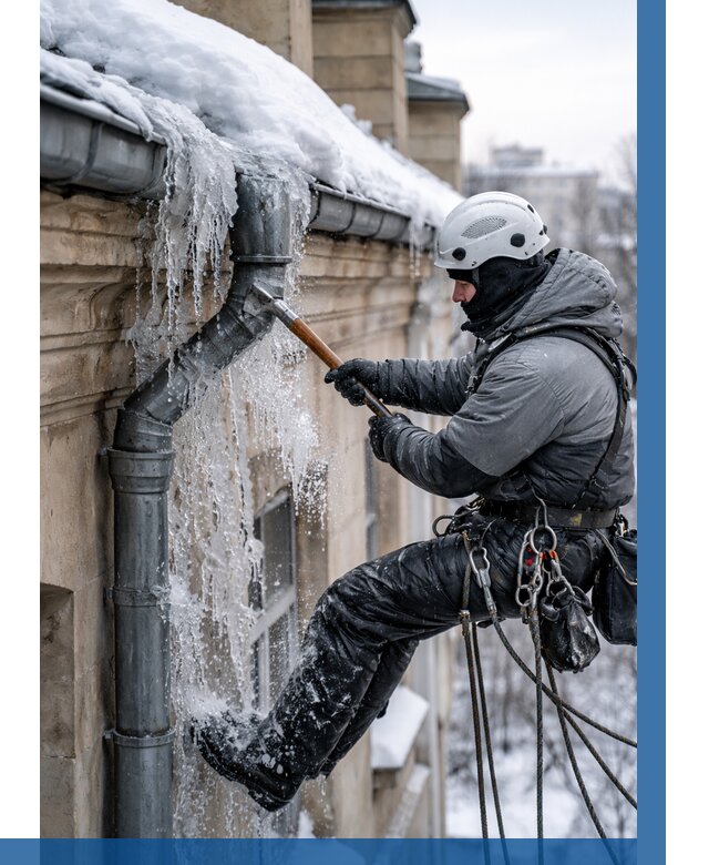 Очистка водостоков от льда в Кирове от 3558 р. | ВЫСОТНИК-Кро