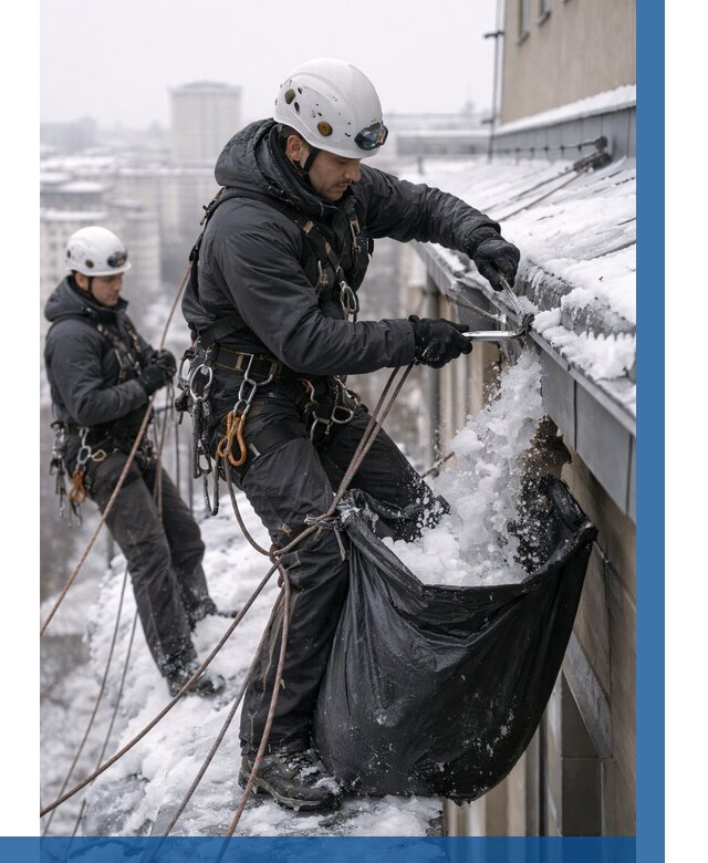 Аварийная очистка крыши в Кирове под ключ от 305 р. | ВЫСОТНИК-Кро