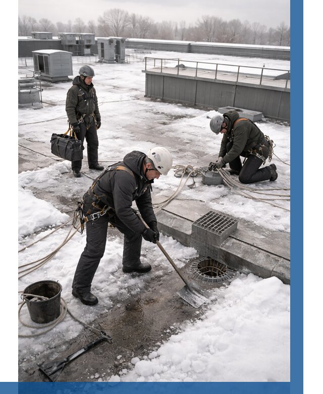 Абонентское обслуживание кровли зимой в Кирове от 8132 р. | ВЫСОТНИК-Кро