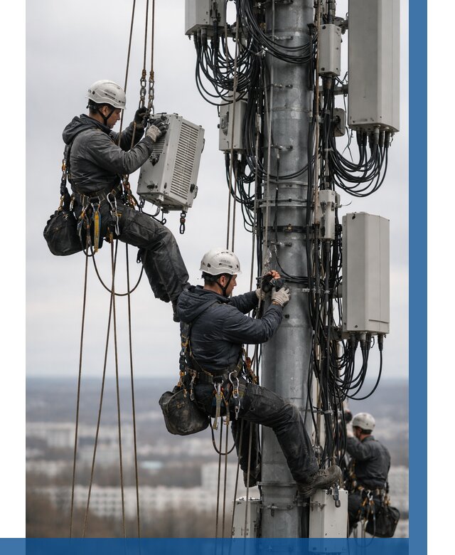 Монтаж оборудования связи на мачте в Кирове от 7624 р. | ВЫСОТНИК-Кро