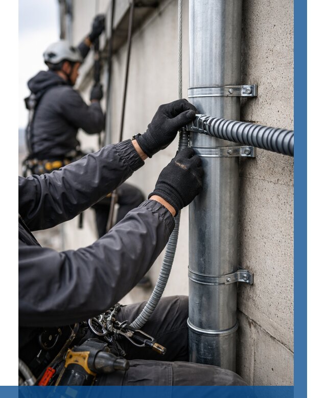 Монтаж гофры для кабеля в Кирове от 305 р. | ВЫСОТНИК-Кро