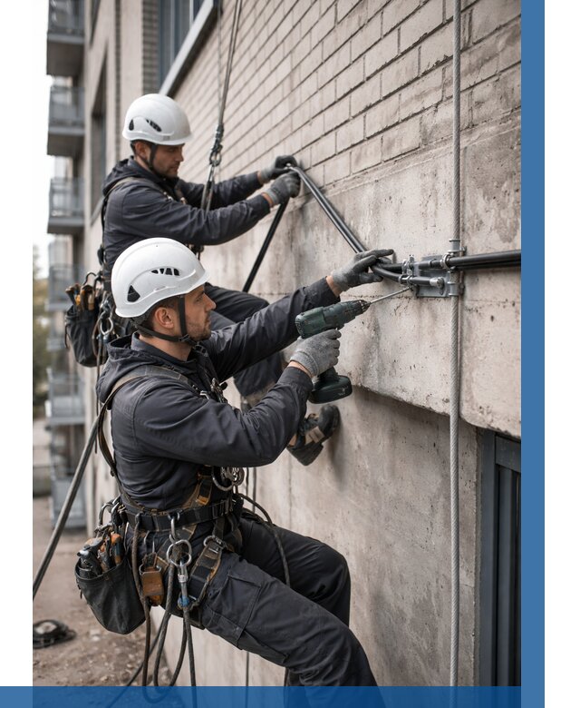 Крепление кабеля на фасаде в Кирове от 356 р. | ВЫСОТНИК-Кро