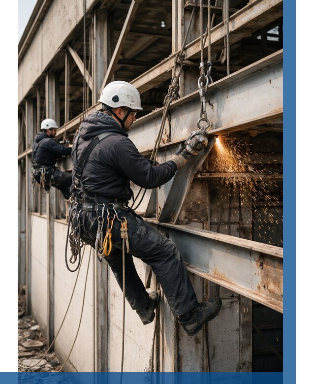 Демонтаж металлоконструкций на высоте в Кирове от 6607р. |ВЫСОТНИК-Кро