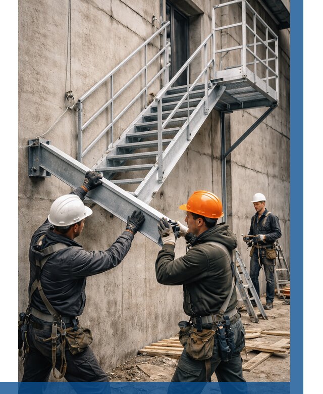 Монтаж металлических лестниц в Кирове от 15248 р. | ВЫСОТНИК-Кро