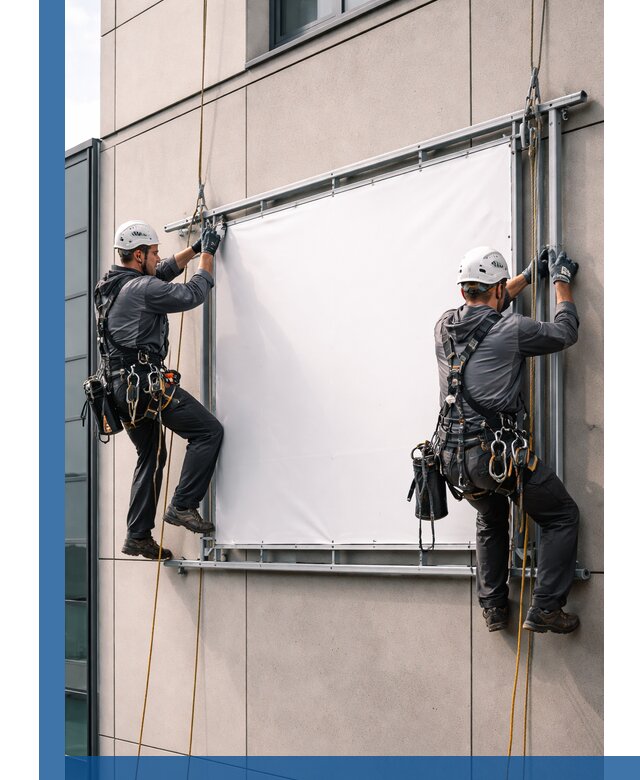 Монтаж наружной рекламной вывески в Кирове под ключ