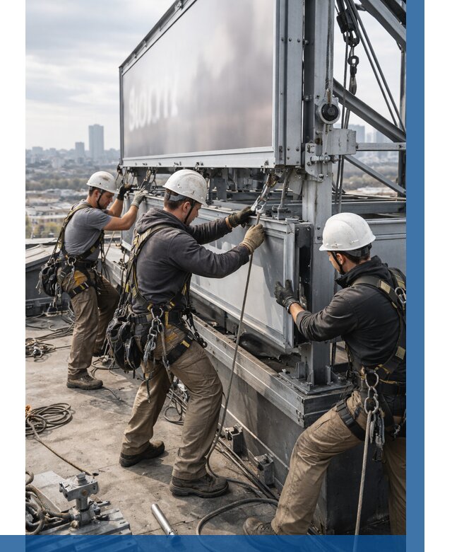 Монтаж крышной рекламной конструкции в Кирове от 60990 р.|ВЫСОТНИК-Кро