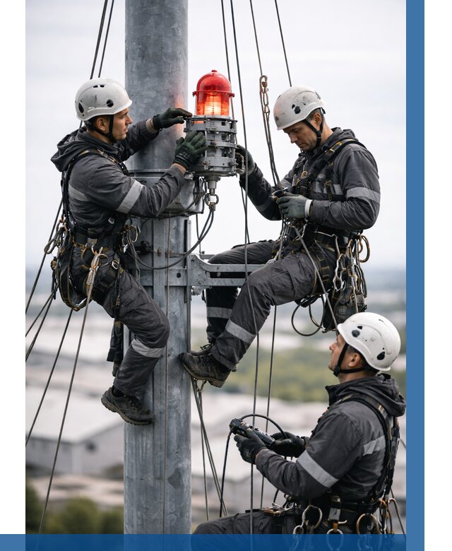 Монтаж заградительных огней в Кирове от 8640 р. | ВЫСОТНИК-Кро