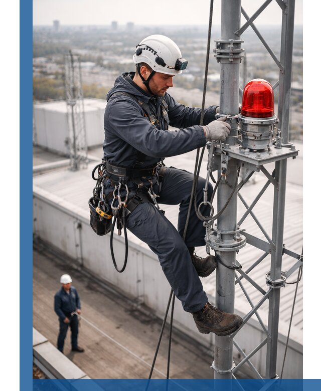 Монтаж заградительных огней и обслуживание объектов в Кирове