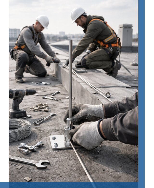 Монтаж молниезащиты на кровле в Кирове цена от 25413 р. | ВЫСОТНИК-Кро