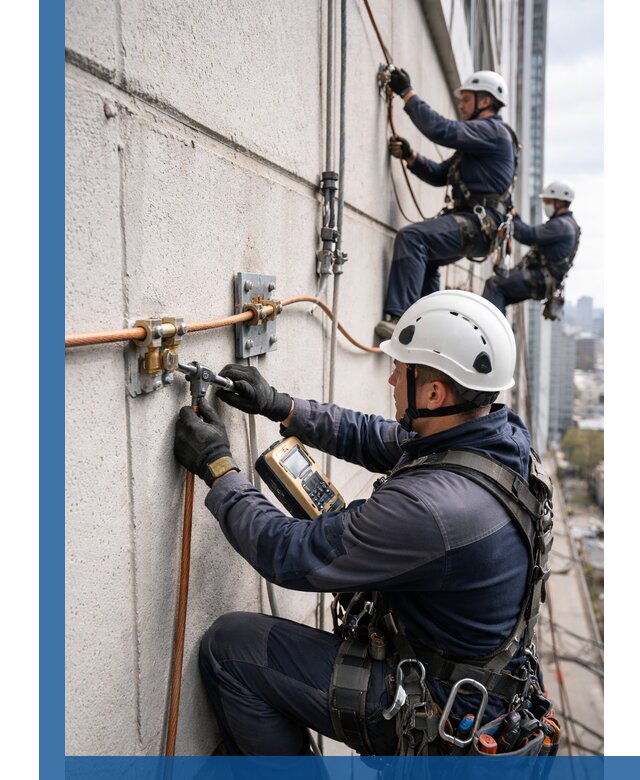 Монтаж системы заземления здания и молниезащиты в Кирове