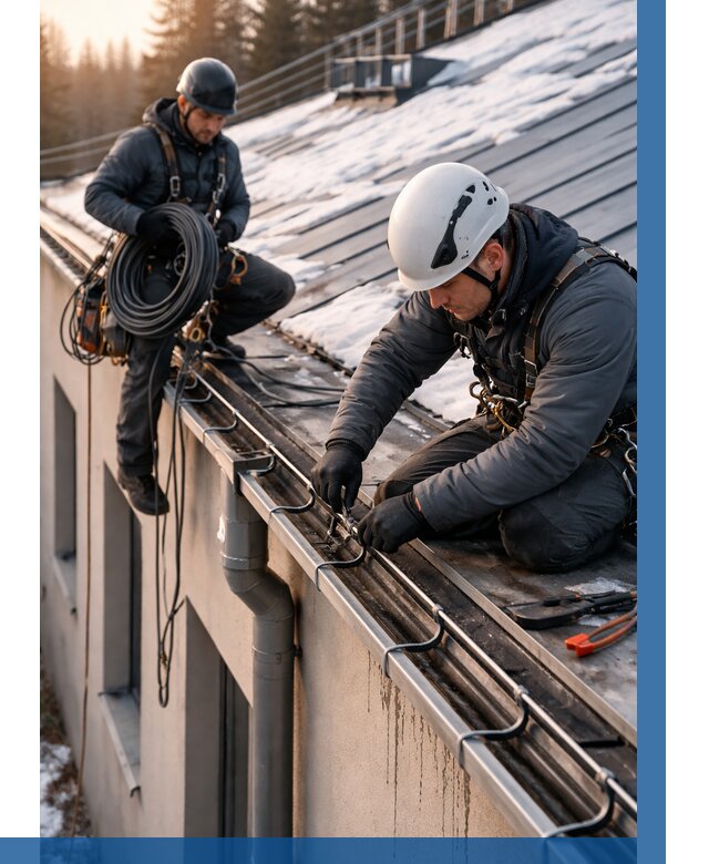 Монтаж греющего кабеля на кровле в Кирове от 457 р. | ВЫСОТНИК-Кро