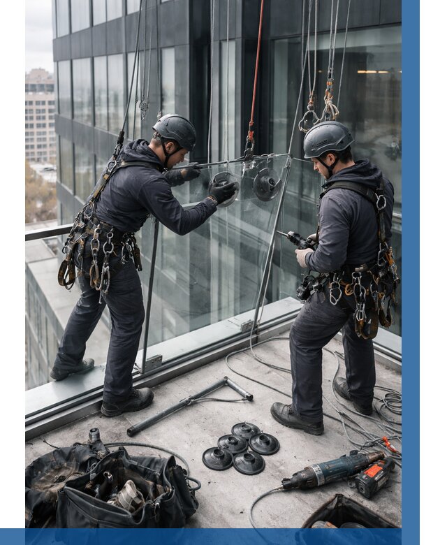 Монтаж стеклянных ограждений в Кирове от 2541 р. | ВЫСОТНИК-Кро