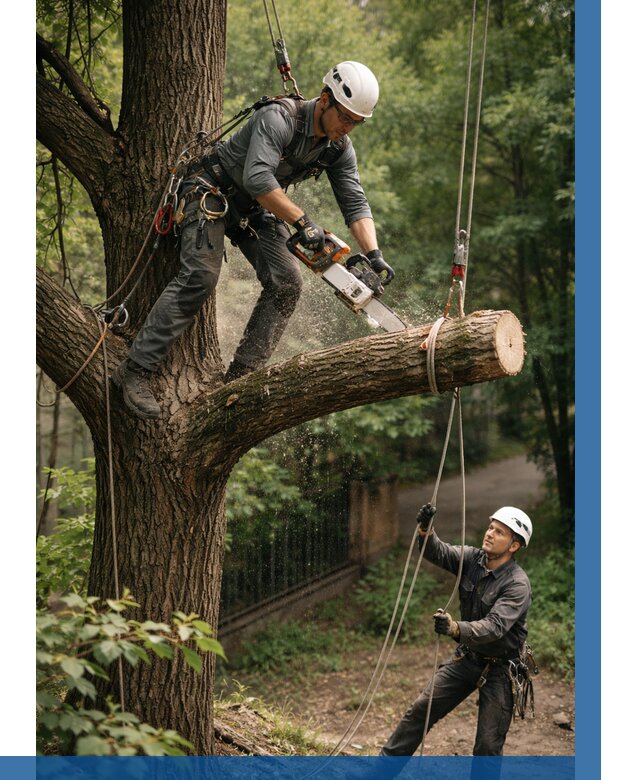 Спил деревьев альпинистами в Кирове от 8132 р. | ВЫСОТНИК-Кро