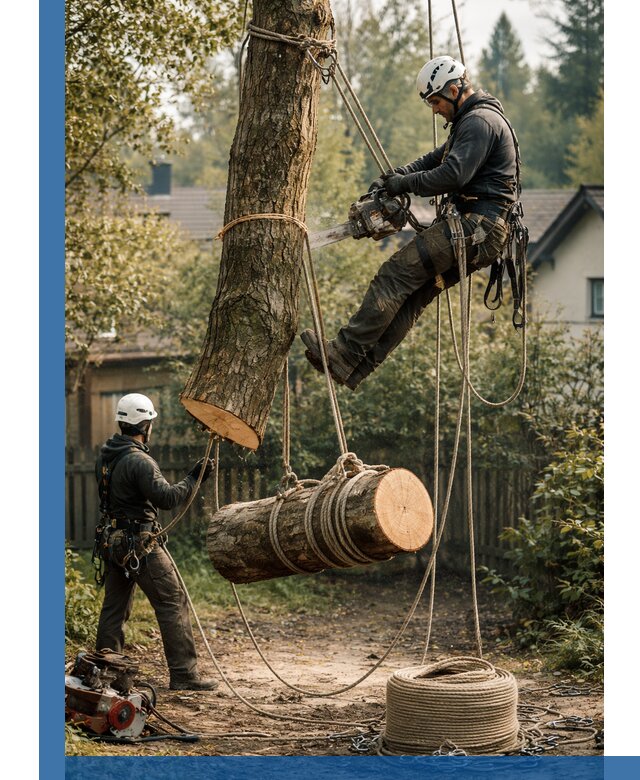 Валка деревьев частями в Кирове, безопасно и аккуратно