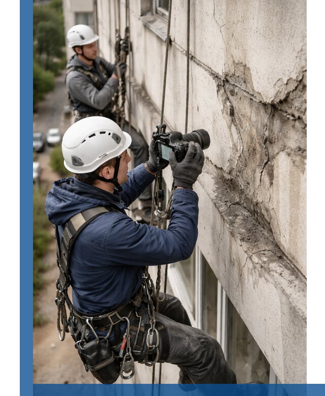 Фотофиксация дефектов фасада с высотной съемкой в Кирове