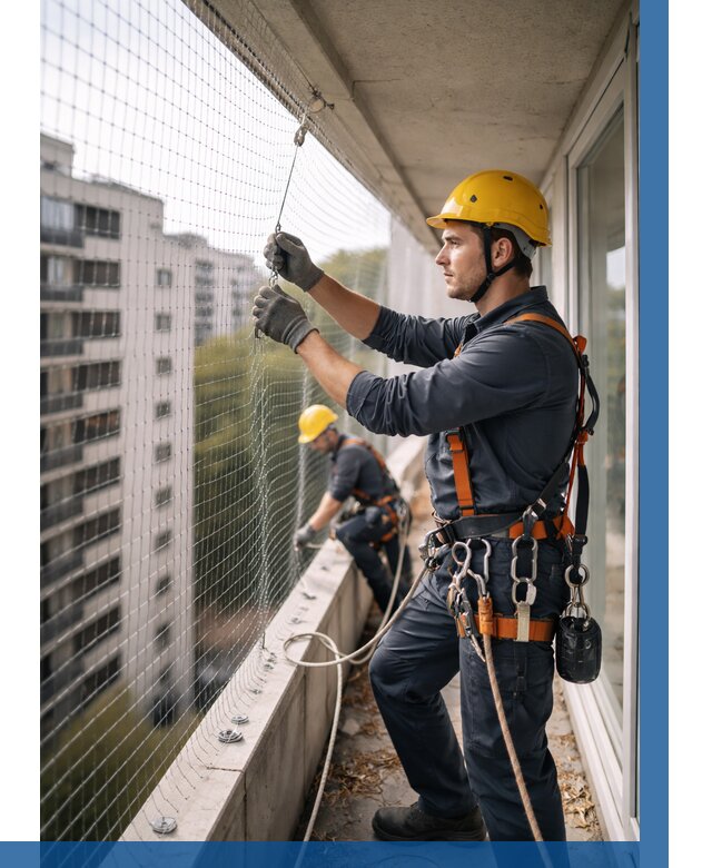 Монтаж сетки от птиц в Кирове от 4574 р. | ВЫСОТНИК-Кро